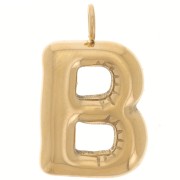 Pendentif lettre alphabet ballon 23x14 mm - B - Acier inoxydable 304L Doré x1|raw }}