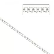Chaîne maille gourmette 2,3 mm Placage argent fin x1m