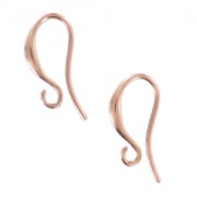 Crochets d'oreilles 15 mm Doré à l'or Fin rose x2