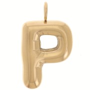 Pendentif lettre alphabet ballon 23x13.5 mm - P - Acier inoxydable 304L Doré x1|raw }}