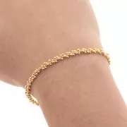 Chaîne maille grappe 4 mm - Doré à l'or fin x0.5m