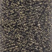 Cordon en coton tressé 3 mm - fabrication Française - Noir - Doré x1m