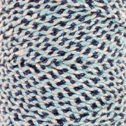 Cordon en coton tressé 3 mm - fabrication Française - Bleu foncé - Bleu clair x1m|raw }}