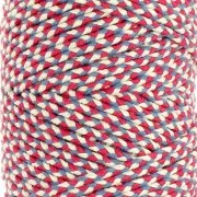 Bobine cordon en coton tressé 2.5 mm - fabrication Française - Tricolore x100m