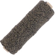 Bobine cordon en coton tressé 3 mm - fabrication Française - Noir - Doré x100m|raw }}