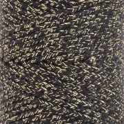 Bobine cordon en coton tressé 3 mm - fabrication Française - Noir - Doré x100m