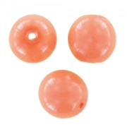 Perles en verre tchèque rondes Shiny  4 mm Peach Coral x50