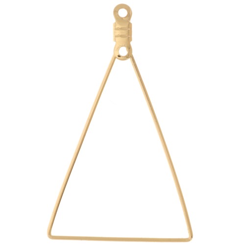 Supports boucles d'oreilles triangle deux anneaux 25x40 mm Doré x2