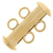 Fermoir 2 rangs coulissant avec anneaux perpendiculaires 16.5 mm Doré x1