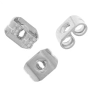 Poussoirs - Poussettes pour clous d'oreilles 5x3.5 mm - Argenté x10