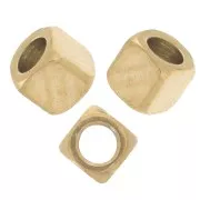 Perles cubes 2 mm - Acier inoxydable 304L Doré x10