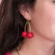 Clous d'oreilles boule 4 mm - anneau perpendiculaire - Acier inox 304L Doré x20