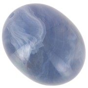 Perle olive 24x19 mm en résine translucide - Bleu gris marbré x1