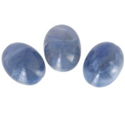 Perle olive 24x19 mm en résine translucide - Bleu gris marbré x1