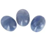 Perle olive 24x19 mm en résine translucide - Bleu gris marbré x1