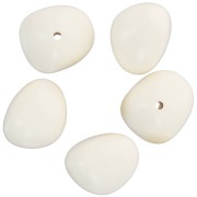 Perles nuggets en résine opaque 14x18 mm - Ecru x4