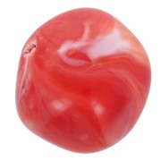 Perles rondes irrégulières 15 mm en résine opaque - Grenadine marbré x4|raw }}