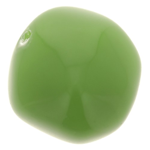 Perles rondes irrégulières 15 mm en résine opaque - Vert avocat x4