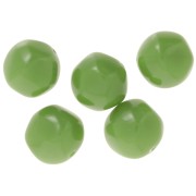 Perles rondes irrégulières 15 mm en résine opaque - Vert avocat x4