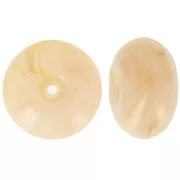 Perle rondelle en résine translucide 16 mm - Beige - Rosé marbré x1