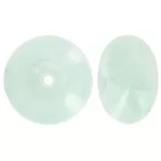 Perle rondelle en résine translucide 16 mm - Bleu givré marbré x1