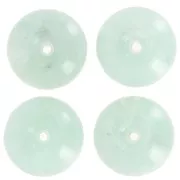 Perle rondelle en résine translucide 16 mm - Bleu givré marbré x1