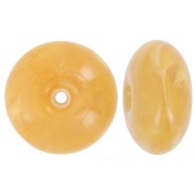 Perle rondelle en résine translucide 18x9 mm - Jaune miel marbré x1|raw }}