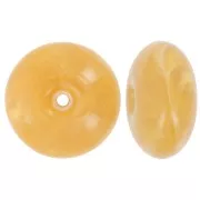 Perles - Perle rondelle en résine translucide 18x9 mm - Jaune miel marbré x1 Perle rondelle en résine translucide 18x9 mm - Jaune miel marbré x1