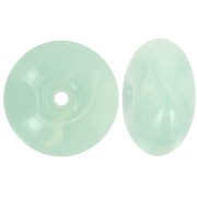 Perle rondelle en résine translucide 18x9 mm - Bleu givré marbré x1