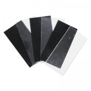 Assortiment de plaques de verre Murano COE104 5x10 cm Noir/Transparent