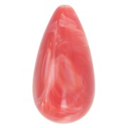 Perle poire en résine opaque 26x14 mm - Grenadine marbré x1|raw }}