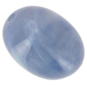 Perle olive 21x15 mm en résine translucide - Bleu gris marbré x1|raw }}