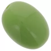 Perle olive 21x15 mm en résine opaque - Vert avocat x1