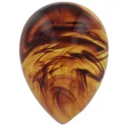 Cabochon poire 25x18 mm en résine translucide - Ambre marbré x1