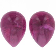 Cabochon poire en résine translucide 25x18 mm - Grenat marbré x1