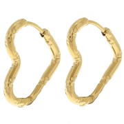 Créoles coeurs diamanté 19x16 mm - Acier inoxydable 304L Doré x2|raw }}