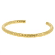 Bracelet jonc ovale martelé - 5x160 mm - Acier inoxydable 304L Doré x1|raw }}