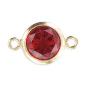 Intercalaire 2 anneaux 11x6 mm Oxyde Zirconium Siam - Gold filled (or laminé)  x1