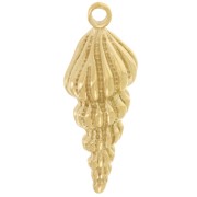 Pendentif coquillage 28x10 mm - Acier inoxydable 304L Doré x1
