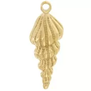 Pendentif coquillage 28x10 mm - Acier inoxydable 304L Doré x1