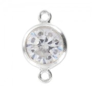 Intercalaire 2 anneaux 11x6 mm Oxyde de Zirconium/Argent 925 x1