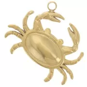 Pendentif crabe 16x20 mm - Acier inoxydable 304L Doré x1