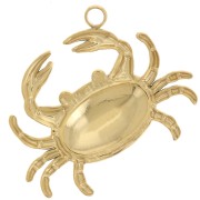 Pendentif crabe 16x20 mm - Acier inoxydable 304L Doré x1