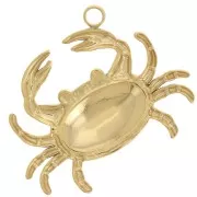 Pendentif crabe 16x20 mm - Acier inoxydable 304L Doré x1