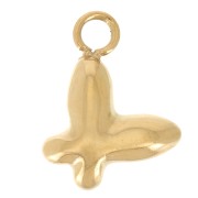 Breloque papillon 9.5x7 mm - Acier inoxydable 304L Doré x1|raw }}