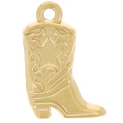 Pendentif Santiag - botte de cowboy 21x13 mm - Acier inoxydable 304L Doré x1|raw }}