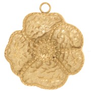 Pendentif fleur texturé 20 mm - Acier inoxydable 304L Doré x1|raw }}