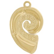 Pendentif coquillage 28x18 mm et résine époxy - Acier inox 304L Doré - Blanc nacré
