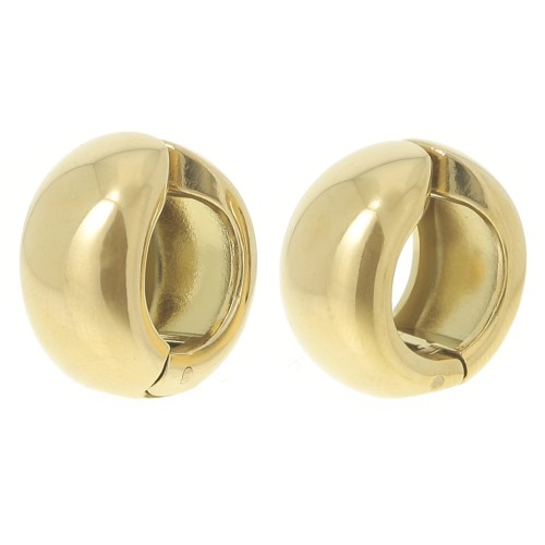 Créoles clips - Pour oreilles non percées 16 mm - Acier inox 304L Doré x2