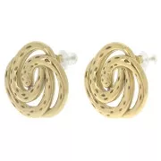 Clous d'oreille spirale 20 mm - Acier inoxydable 304L Doré x2